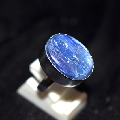 925 Sterling Silver Blue Kyanite Cabochon Ring