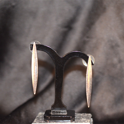 6 Carat Gold Plated Elongated Marquise Drop Stud Earrings