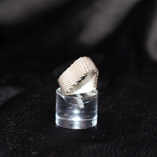 925 Sterling Silver Mesh Pattern Band Ring