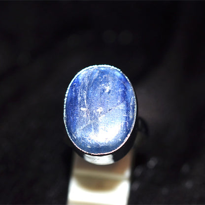 925 Sterling Silver Blue Kyanite Cabochon Ring