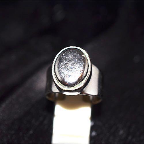 925 Sterling Silver Oval Hematite Cabochon Ring