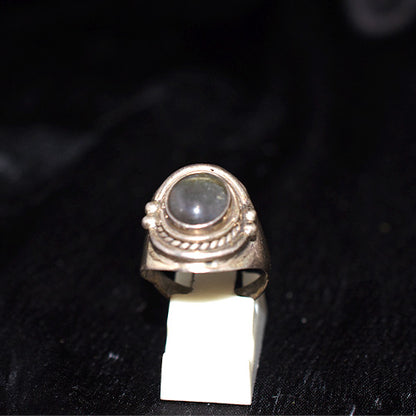 925 Sterling Silver Turkish Labradorite Ornate Ring