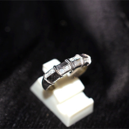 925 Sterling Silver Bamboo Pattern Band Ring