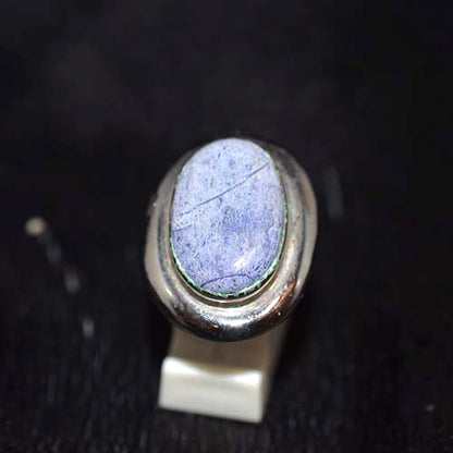 925 Sterling Silver Oval Sodalite Bezel Ring