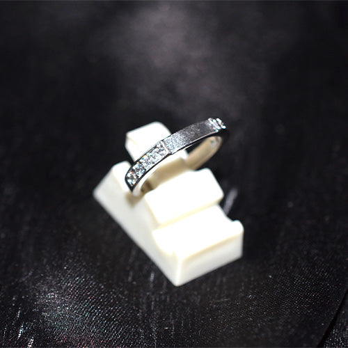 925 Sterling Silver Cubic Zirconia Bar Set Band Ring