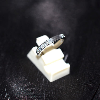 925 Sterling Silver Cubic Zirconia Bar Set Band Ring