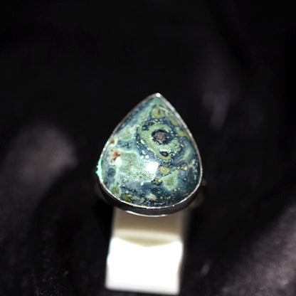 925 Sterling Silver Kambaba Jasper Classic Teardrop Ring