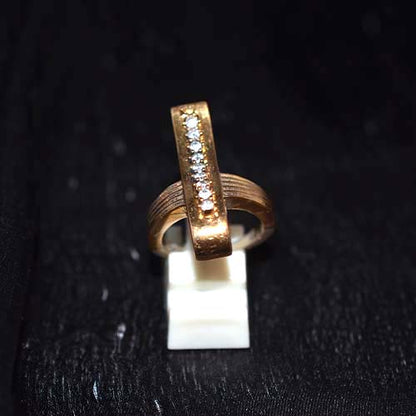 6 Carat Gold Plated White Zirconia Crossover Band Ring