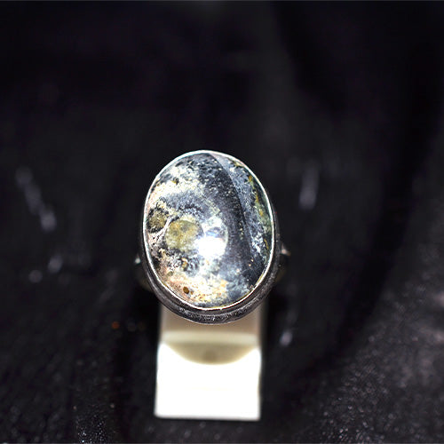 925 Sterling Silver Scenic Jasper Oval Ring