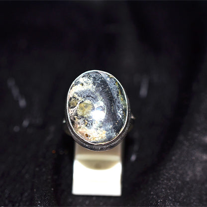 925 Sterling Silver Scenic Jasper Oval Ring
