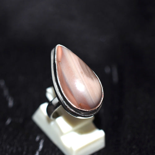 925 Sterling Silver Polychrome Jasper Teardrop Ring