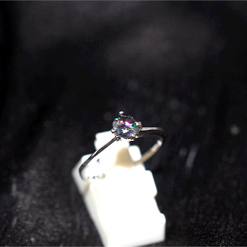 925 Sterling Silver Mystic Topaz Solitaire Ring