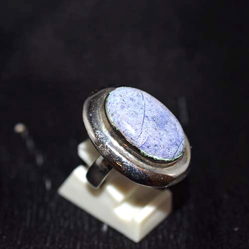 925 Sterling Silver Oval Sodalite Bezel Ring