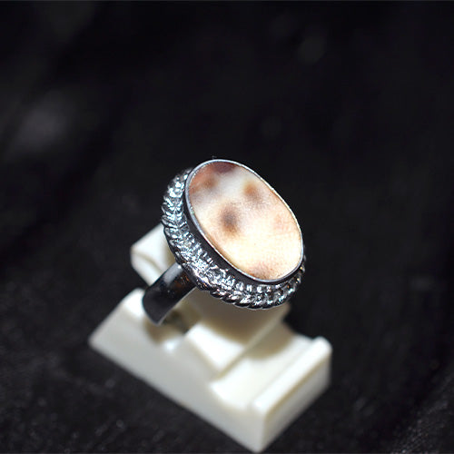 925 Sterling Silver Oval Shell Turkish Ring