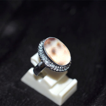 925 Sterling Silver Oval Shell Turkish Ring