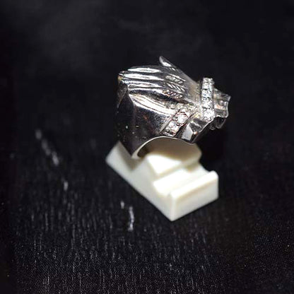 925 Sterling Silver Cubic Zirconia Hand Motif Ring