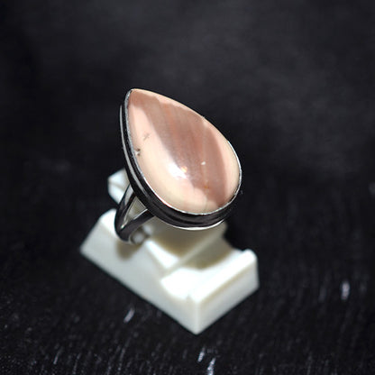 925 Sterling Silver Banded Jasper Teardrop Ring
