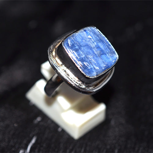 925 Sterling Silver Square Kyanite Turkish Ring