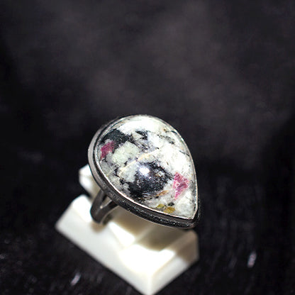 925 Sterling Silver Teardrop Eudialyte Ring