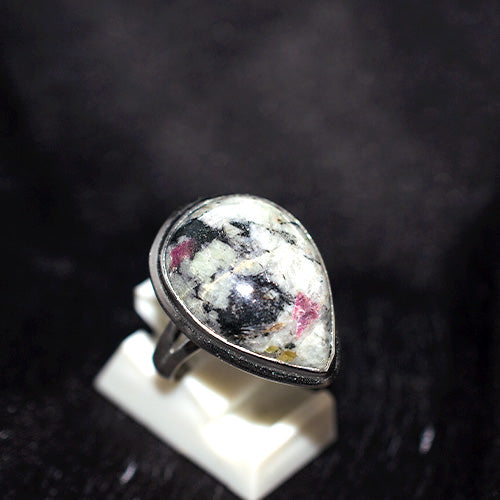 925 Sterling Silver Teardrop Eudialyte Ring