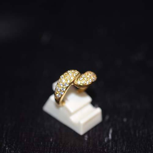 6 Carat Gold Plated Pave Twist Band Ring