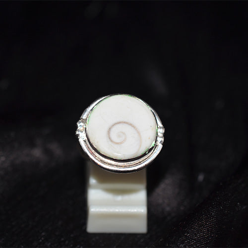 925 Sterling Silver Turkish Shiva Eye Shell Round Ring