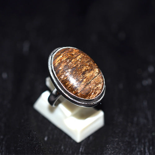 925 Sterling Silver Bronzite Oval Ring