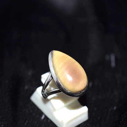 925 Sterling Silver Teardrop Yellow Jasper Ring