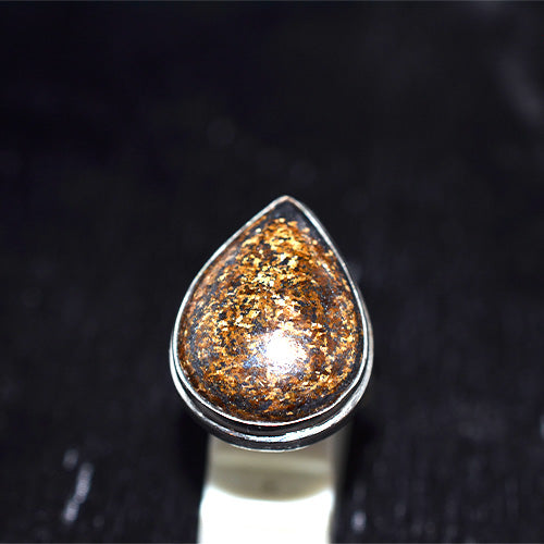 925 Sterling Silver Classic Bronzite Teardrop Ring