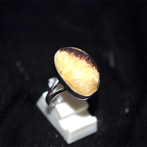 925 Sterling Silver Oval Bicolor Agate Ring