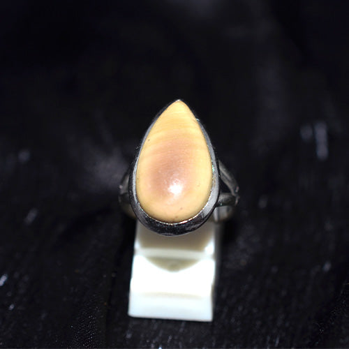 925 Sterling Silver Teardrop Yellow Jasper Ring
