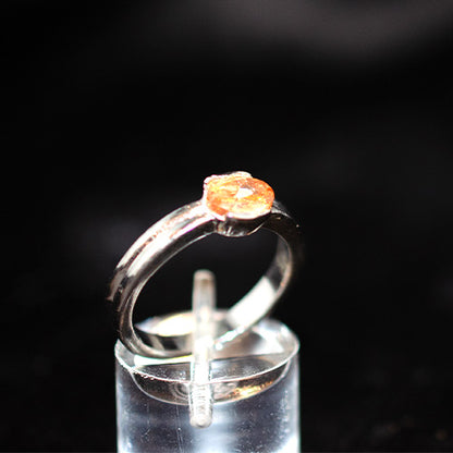 925 Sterling Silver Orange Citrine Solitaire Ring