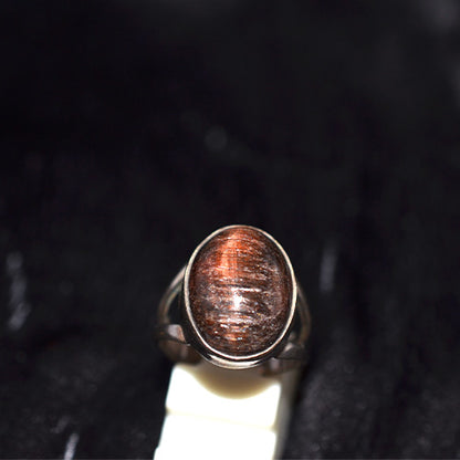925 Sterling Silver Dark Tiger's Eye Oval Ring