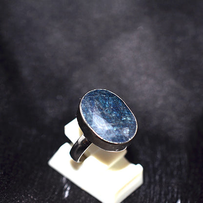 925 Sterling Silver Oval Blue Kyanite Ring