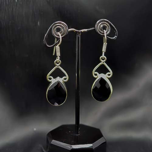 925 Sterling Silver Black Onyx Earrings