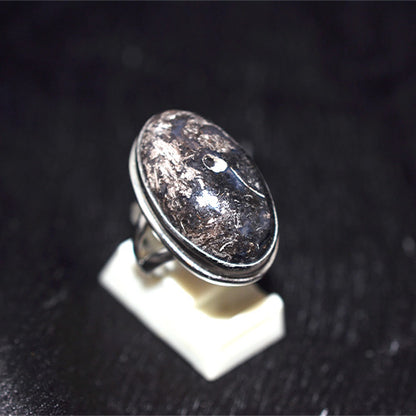 925 Sterling Silver Fossiliferous Jasper Oval Ring