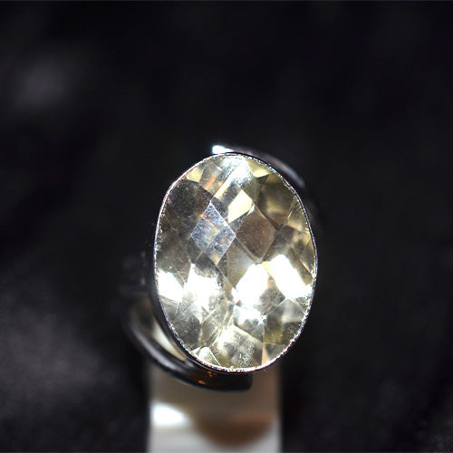 925 Sterling Silver Lemon Quartz Triple Band Ring