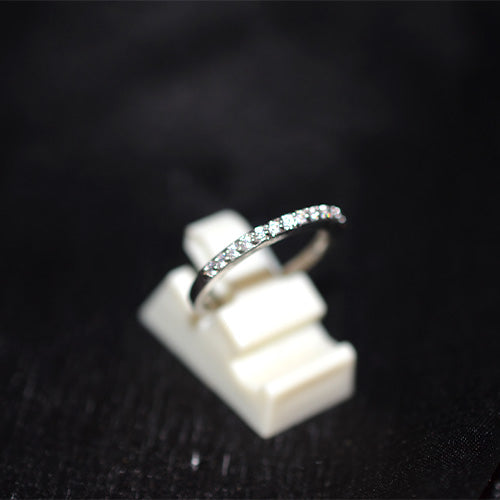 925 Sterling Silver Cubic Zirconia Slim Eternity Band Ring