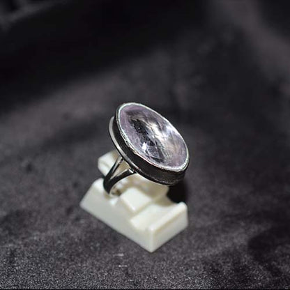 925 Sterling Silver Light Amethyst Elongated Oval Ring