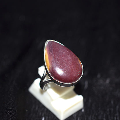 925 Sterling Silver Mookaite Jasper Teardrop Ring