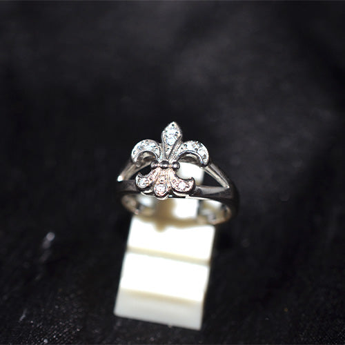 925 Sterling Silver Turkish Fleur De Lis Motif Ring