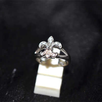 925 Sterling Silver Turkish Fleur De Lis Motif Ring