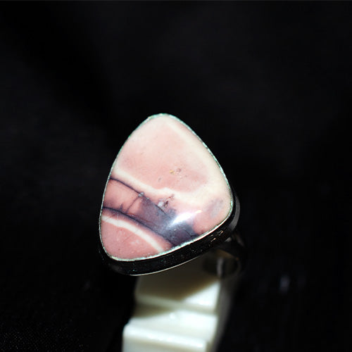 925 Sterling Silver Polychrome Jasper Shield Ring