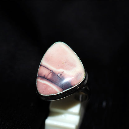 925 Sterling Silver Polychrome Jasper Shield Ring
