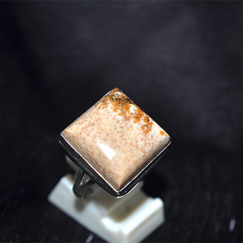 925 Sterling Silver Speckled Jasper Kite Ring