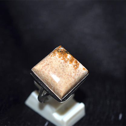 925 Sterling Silver Speckled Jasper Kite Ring