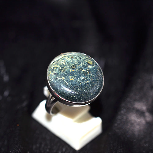 925 Sterling Silver Kambaba Jasper Round Ring