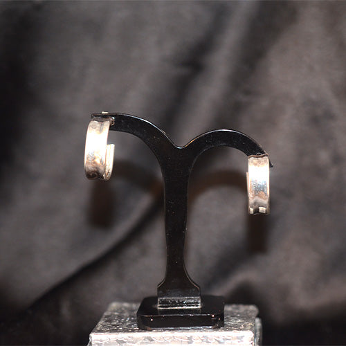 925 Sterling Silver Textured Wide Hoop Earrings