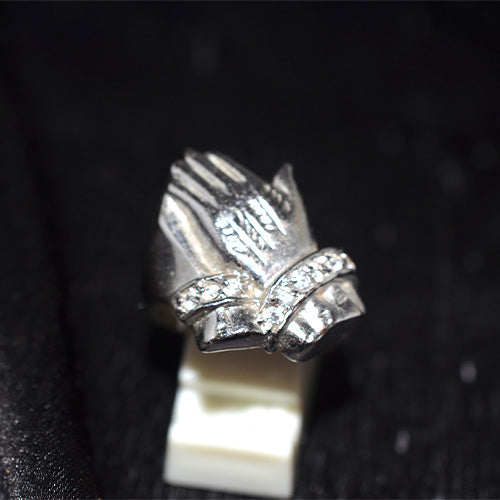 925 Sterling Silver Sculpted Fist Signet Ring