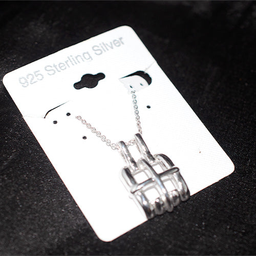 925 Sterling Silver Interwoven Bar Modern Pendant